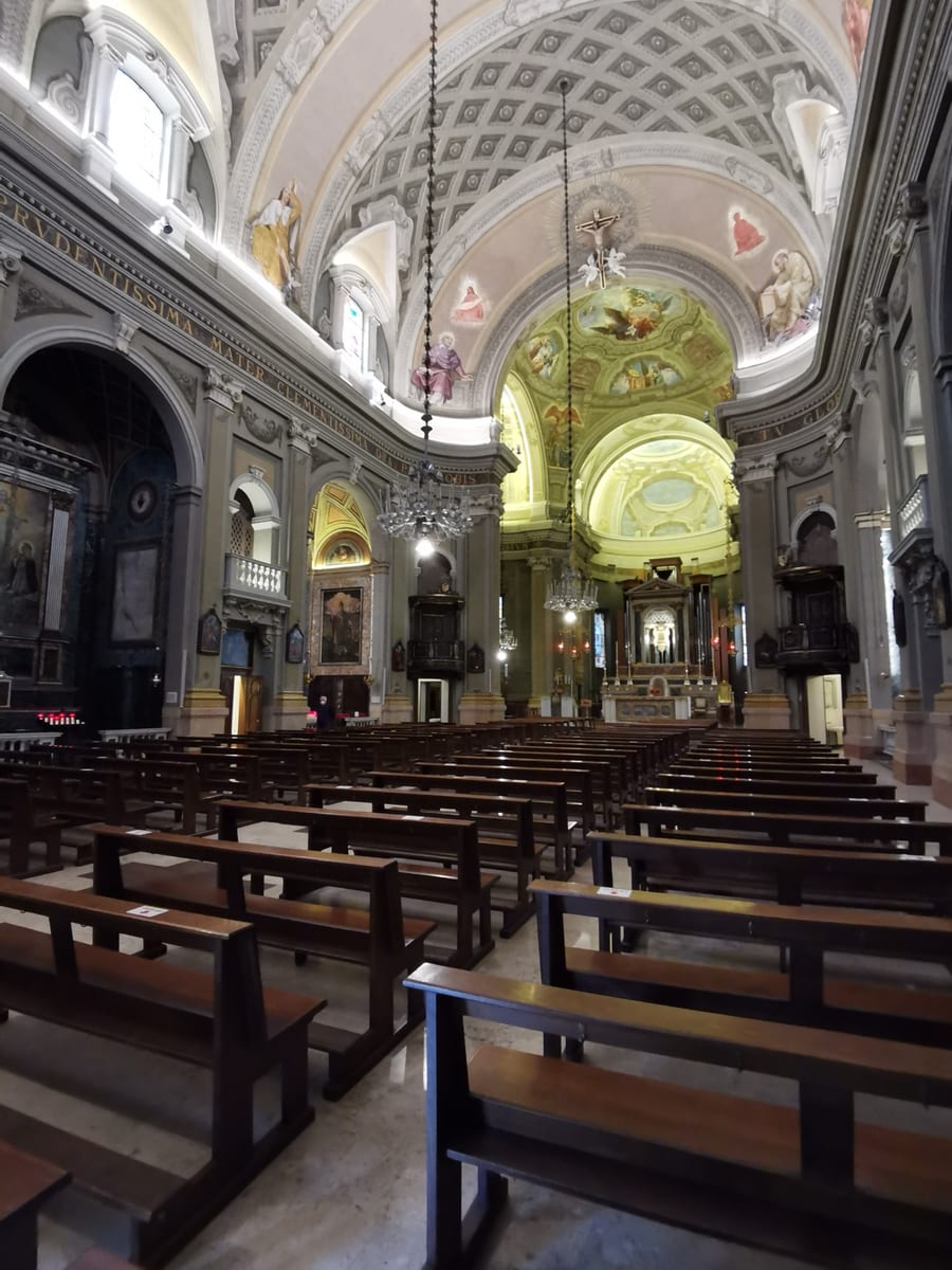 The nave and sanctuary of the church of Santa Maria Segreta in Milan.