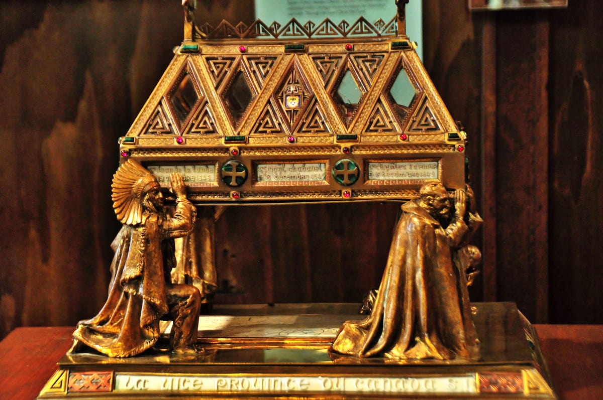 The reliquary in the Martyrs' Shrine at Midland, Ontario.