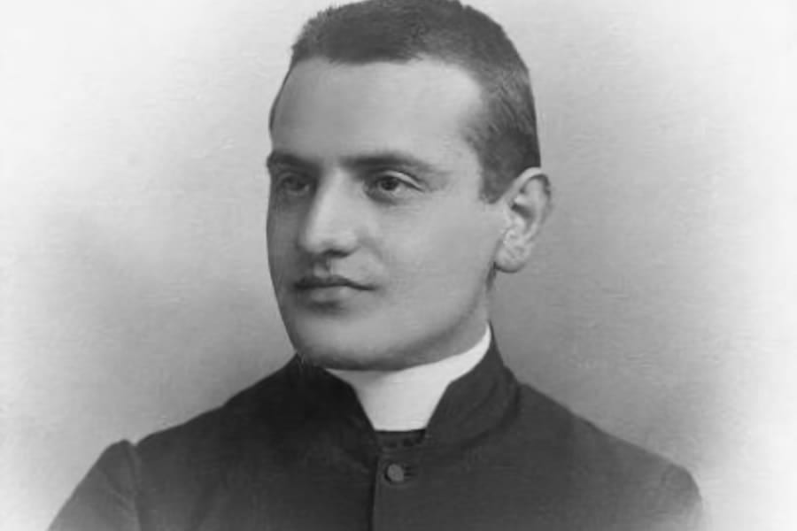 St. John XXIII, then Father Angelo Roncalli, as a young priest in March 1905 AD.