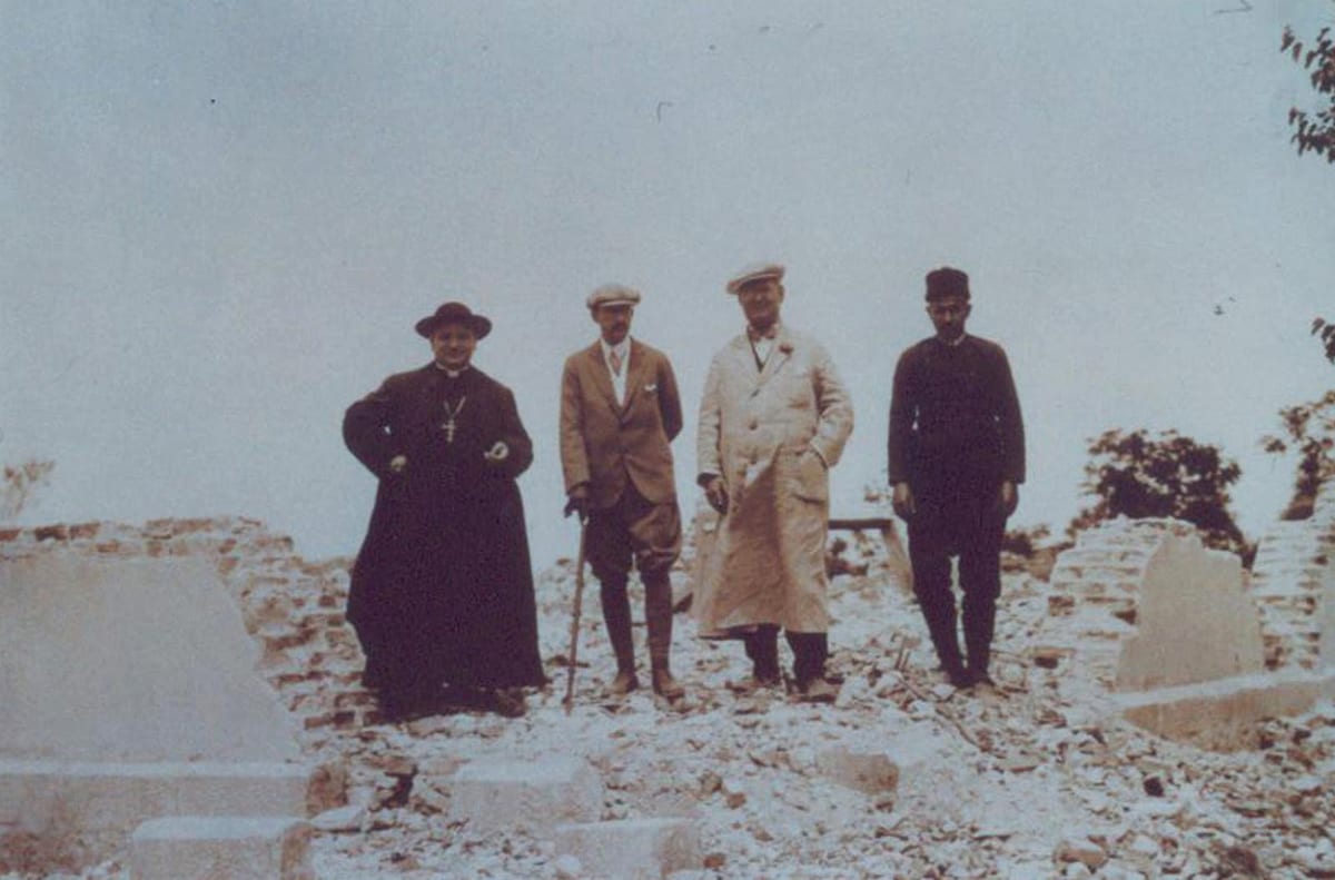 St. John XXIII, then Archbishop Roncalli, with King Boris III at Belozem after the earthquake of April 1928 AD.